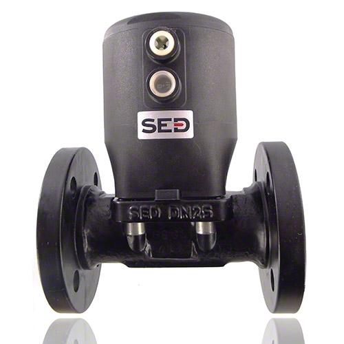 2/2-Wege-Metallflansch-Membranventil, Funktion NO, Steuerluftanschluss 90&deg; zum Durchfluss